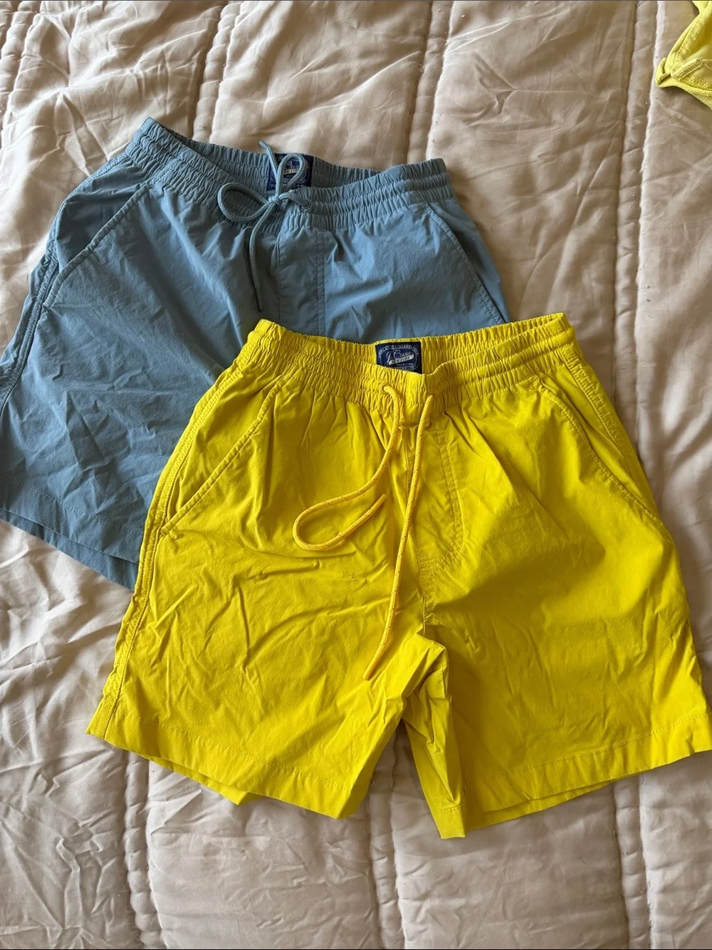 J. Crew Men's Athletic Shorts in Bright Yellow & Light Blue
